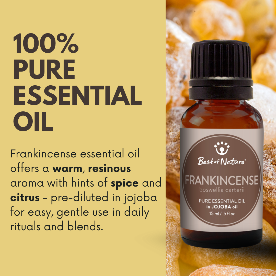 Frankincense Essential oil blended in jojoba by Best of Nature.