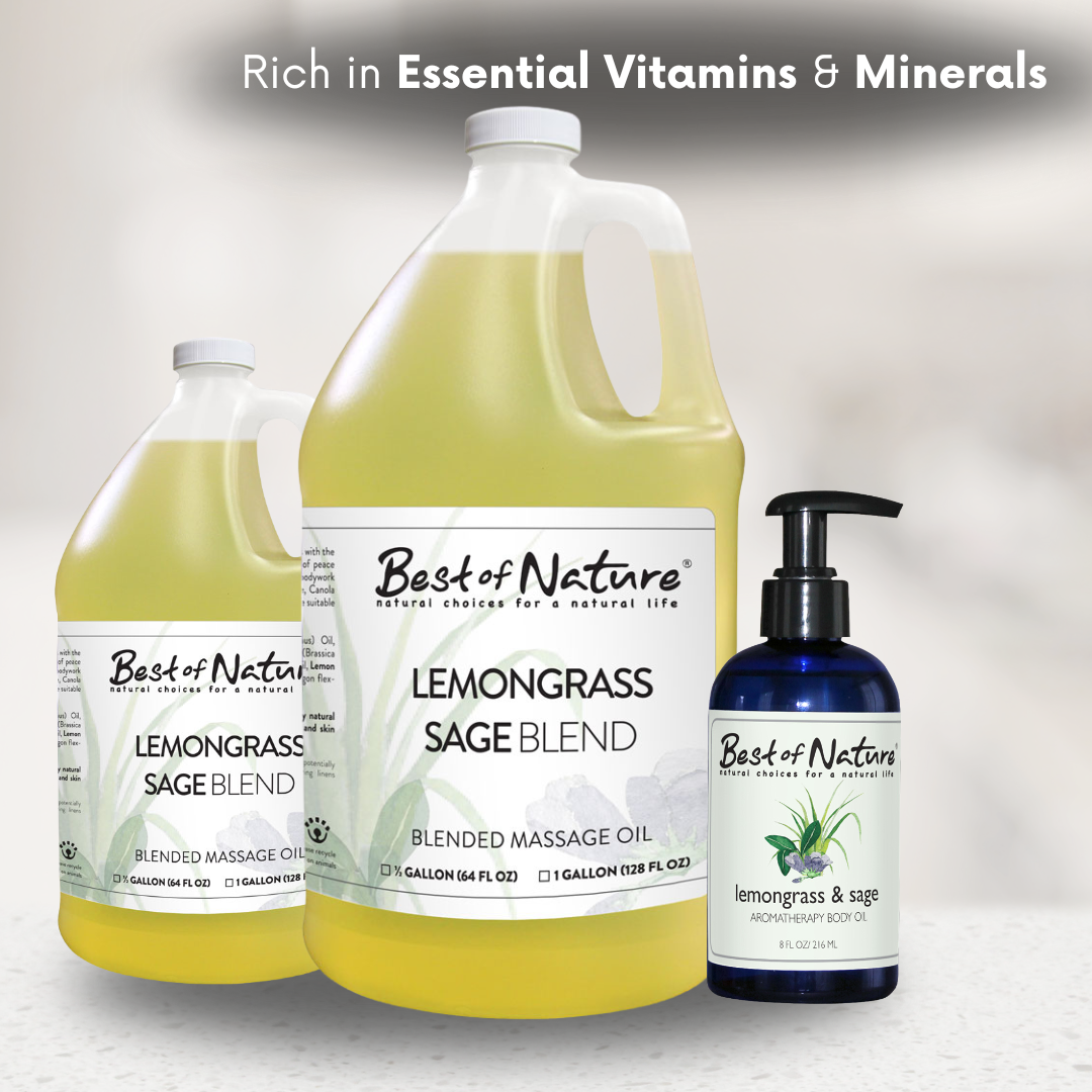 Lemongrass and Sage Aromatherapy Massage & Body Oil
