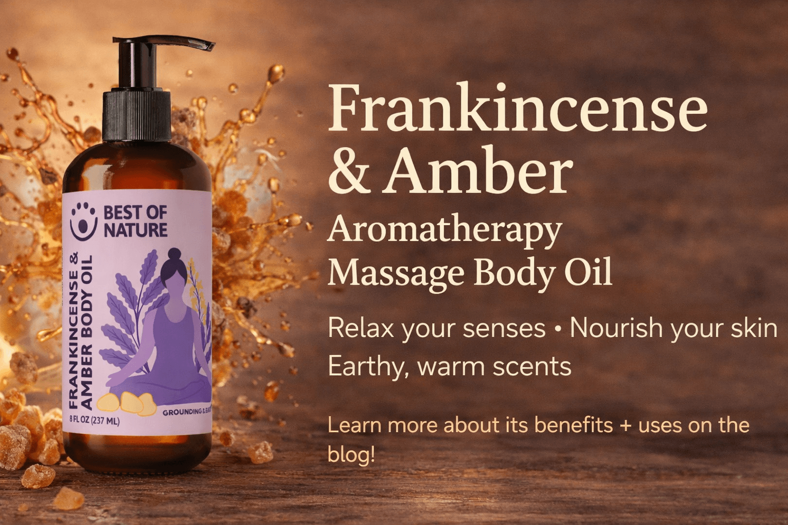 Best of Nature Frankincense & Amber Aromatherapy Massage & Body OIl