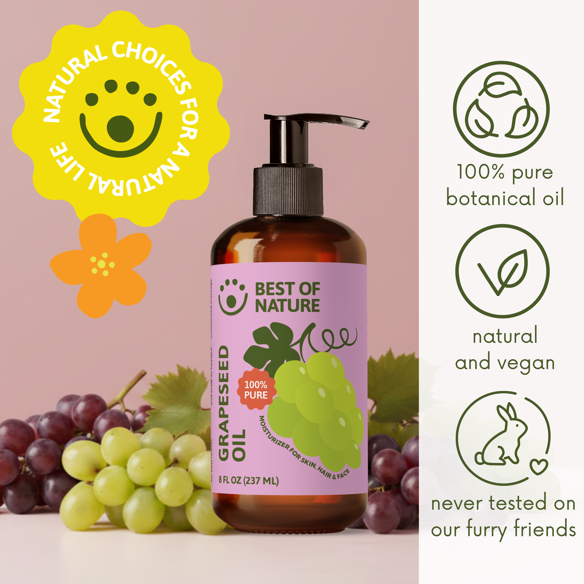 Grapeseed Massage &amp; Body Oil - 100% Pure