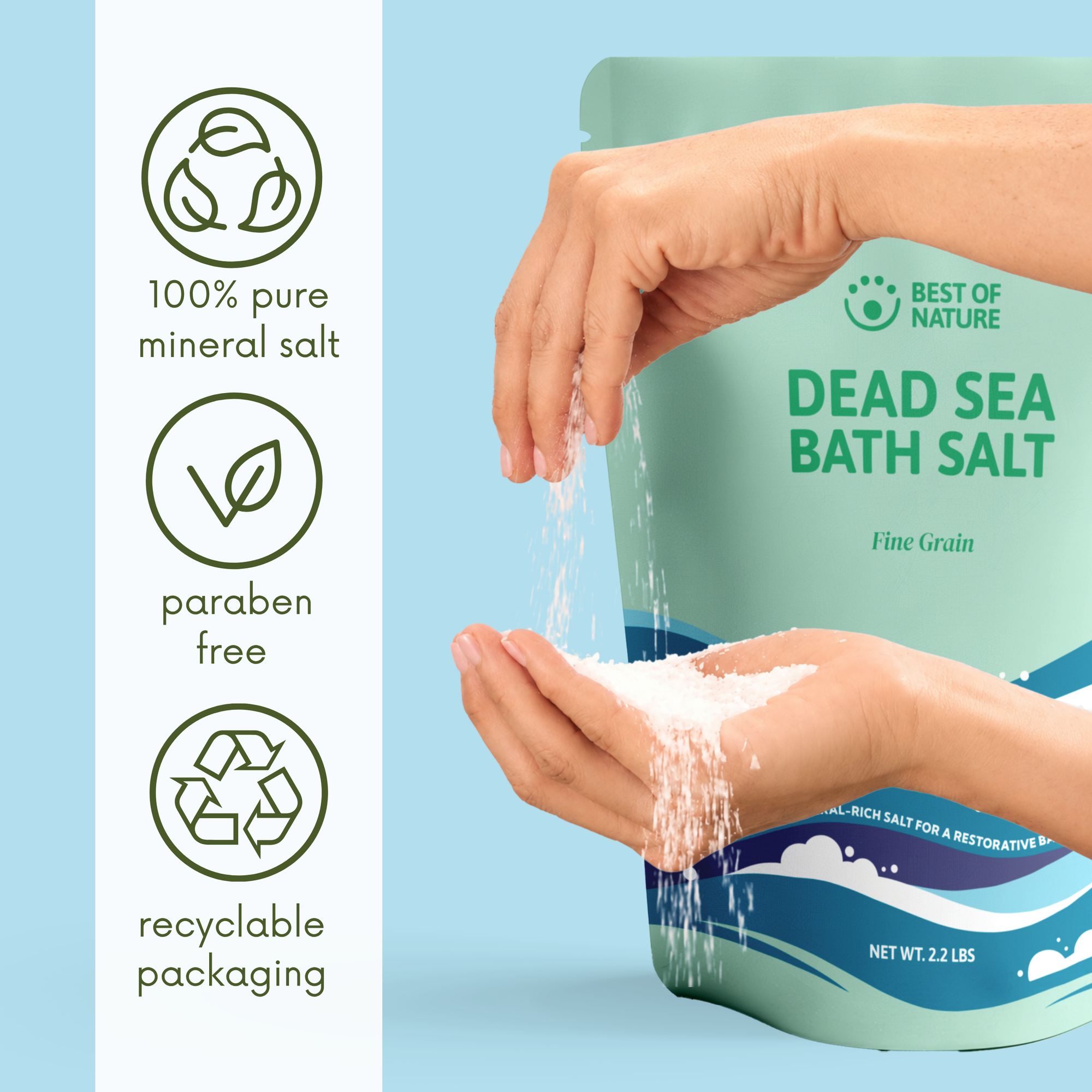 Dead Sea Mineral Bath Salt (Fine Grain)