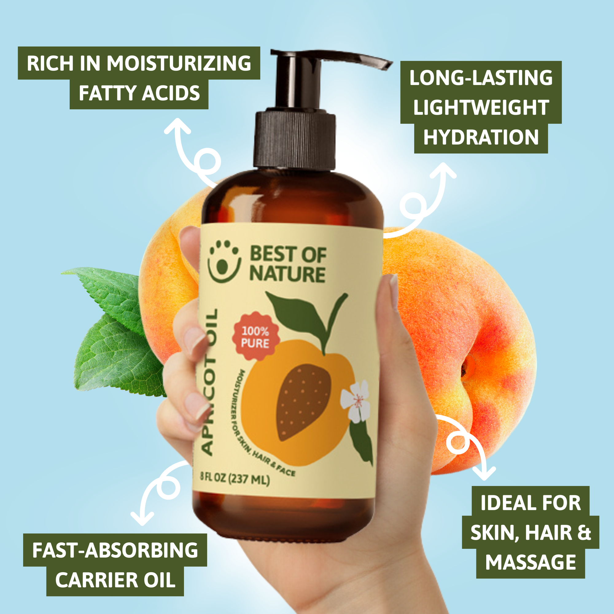 Apricot Kernel Massage &amp; Body Oil - 100% Pure