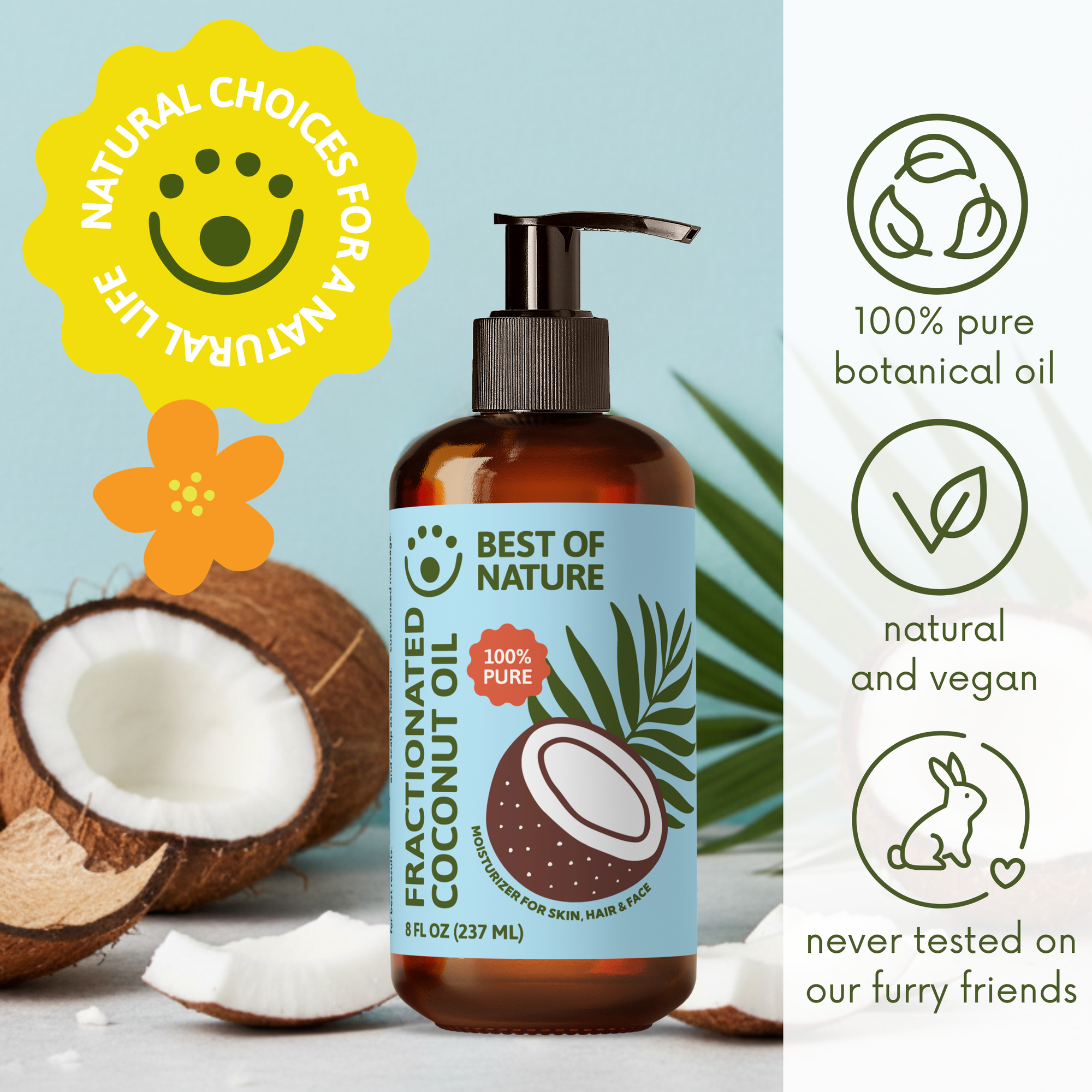 Fractionated Coconut Massage &amp; Body Oil - 100% Pure