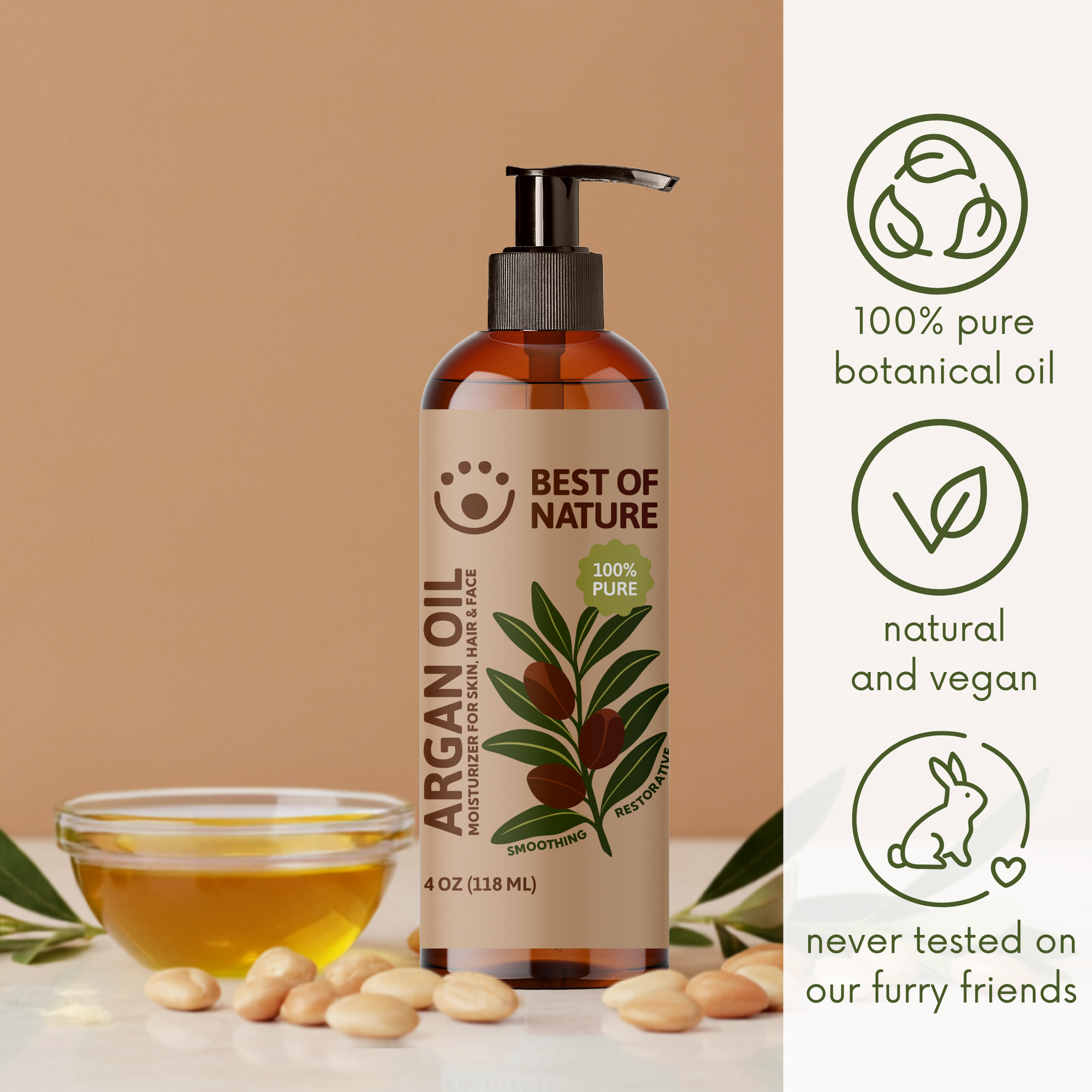 Organic Argan Massage &amp; Body Oil (Moroccan) - 100% Pure