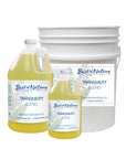 Tranquility Blend Massage and Body Oil half gallon jug, gallon jug, and 5 gallon pail