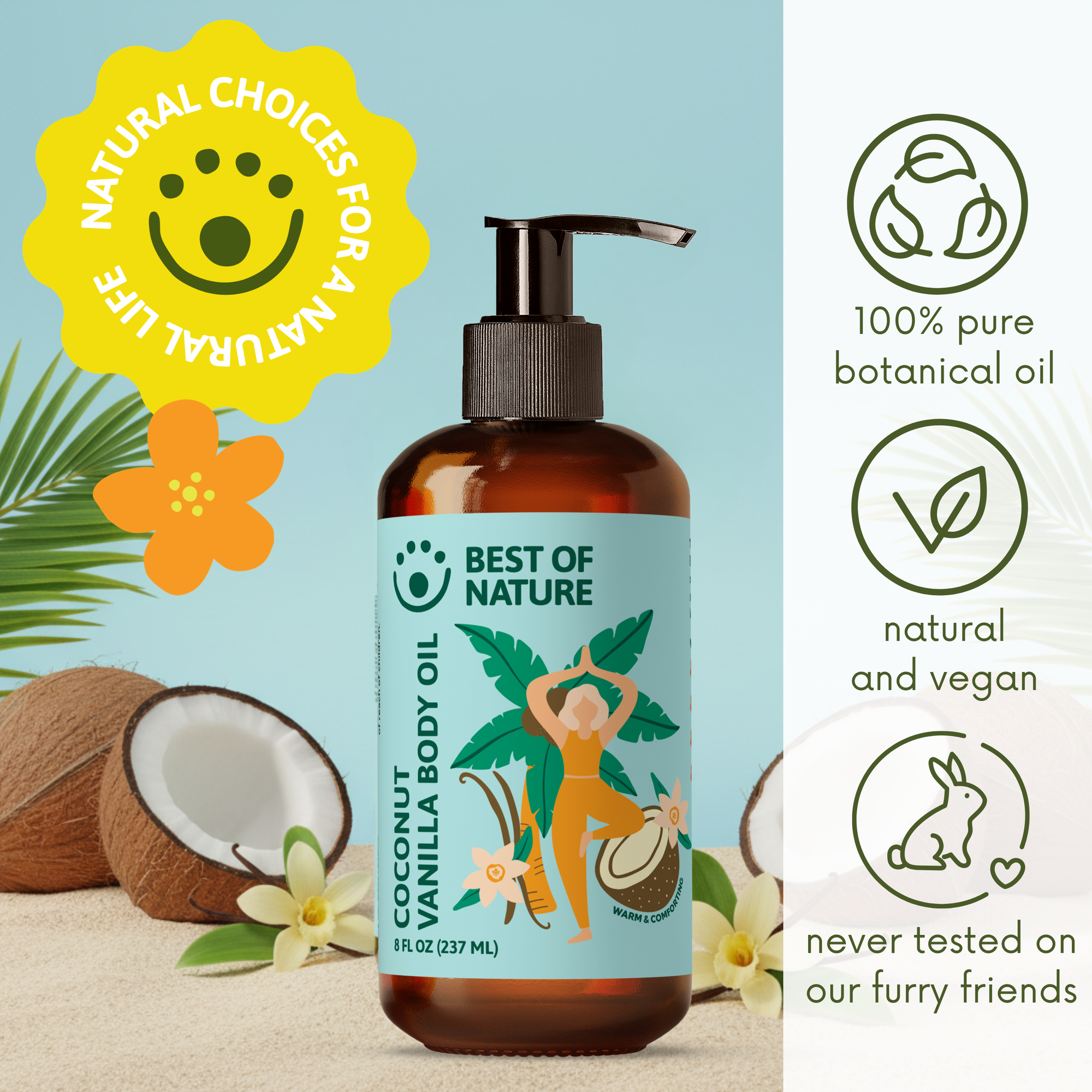 Coconut Vanilla Aromatherapy Massage &amp; Body Oil