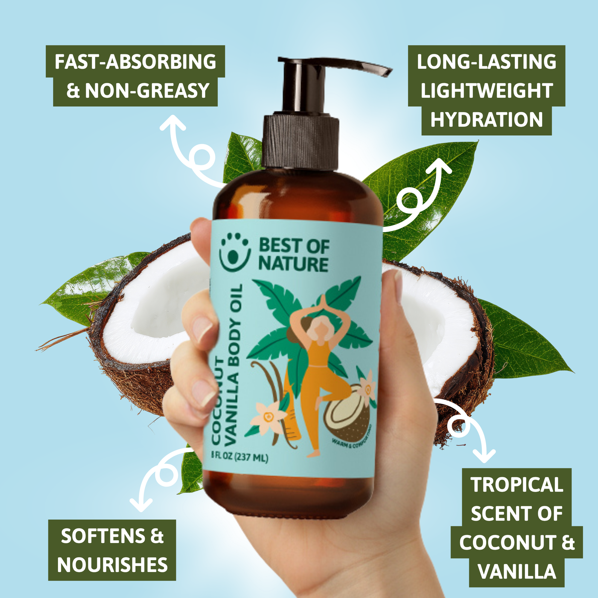 Coconut Vanilla Aromatherapy Massage &amp; Body Oil
