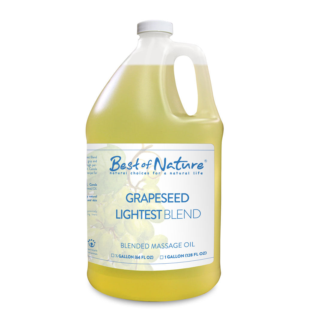 Grapeseed Lightest Blend Massage and Body Oil half gallon and gallon jug - Spa &amp; Bodywork Market