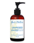 Grapeseed Lightest Blend Massage and Body Oil 8 oz pump bottle, half gallon jug, gallon jug, and 5 gallon pail