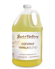 Coconut Vanilla Blend Massage and Body Oil half gallon jug and gallon jug